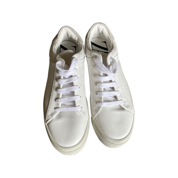 Zara white lace up sneakers with silver sparkle detail 39 - Picture 2 of 7